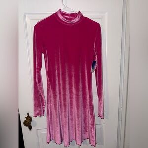 Abound Pink Velvet Long Sleeve Dress